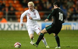 Hughes makes his England Under 21 debut