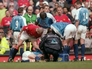 Keane gets his revenge on Haland (Image from Getty