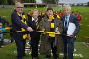 Colin and Chris Weir attend the opening of Barrfield's new pitch  (Image from Daily Record.co.uk)