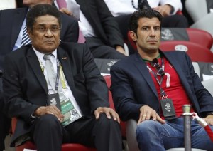 An Audience with The King - Figo and Eusebio watch Portugal play in Euro 2012  (Image from AP Photo/Armando Franca) 