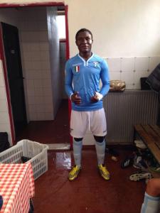 Lazio's new star Joepsh Minala has been accused of being older (Image from AFP)