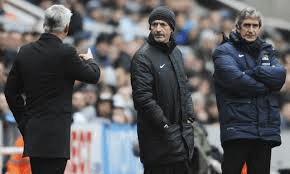 Pardew has a few choice words about Pellegrini (Image from Guardian)