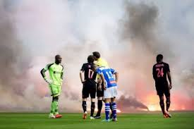 Fireworks on the pitch caused delays  (Image from Getty) 