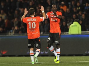 Out to Impress - Lorient's forward Vincent Aboubakar (R)  (Image from FRANK PERRY/AFP/Getty Images)