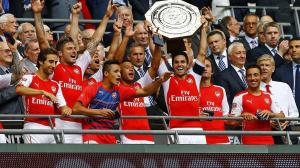 Arsenal lift the FA Community Shield (Image from Getty)