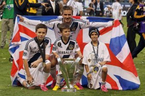 New Football Dynasty - David Beckham with sons Brooklyn, Romeo and Cruz  (Image from AP)