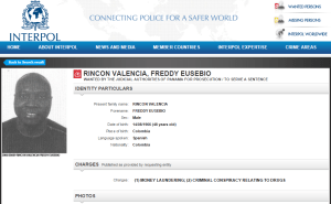 Interpol are looking for Rincon in relation to money laundering charges (Image from Interpol)