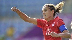 Canada captain Christine Sinclair was unable to inspire her team to get back into the match  (Image from Getty)