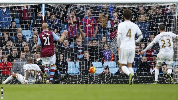 Andre Ayew scores Swansea's second to sink Sherwood (Image from Getty)