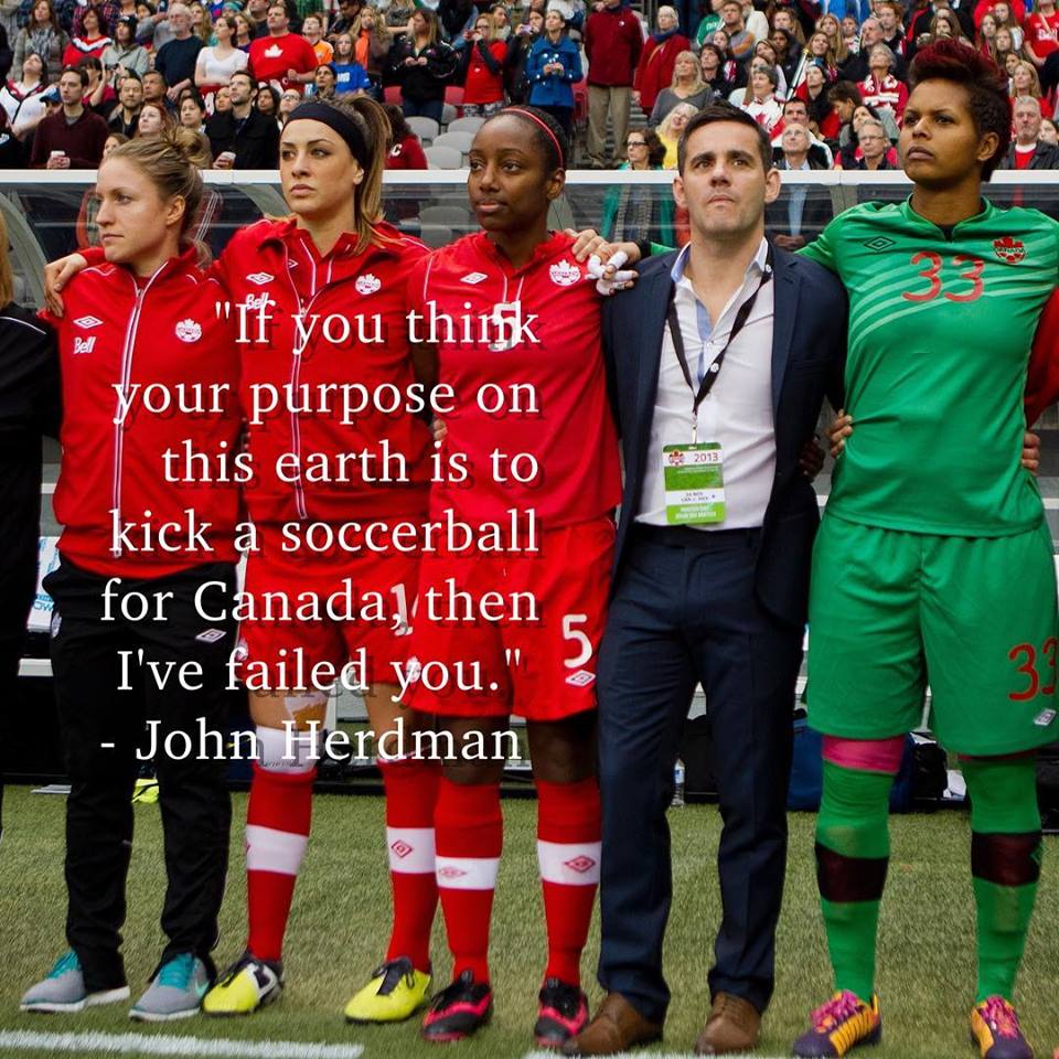 John Herdman's words to Karina in Brazil (Image from Karina's Facebook page)