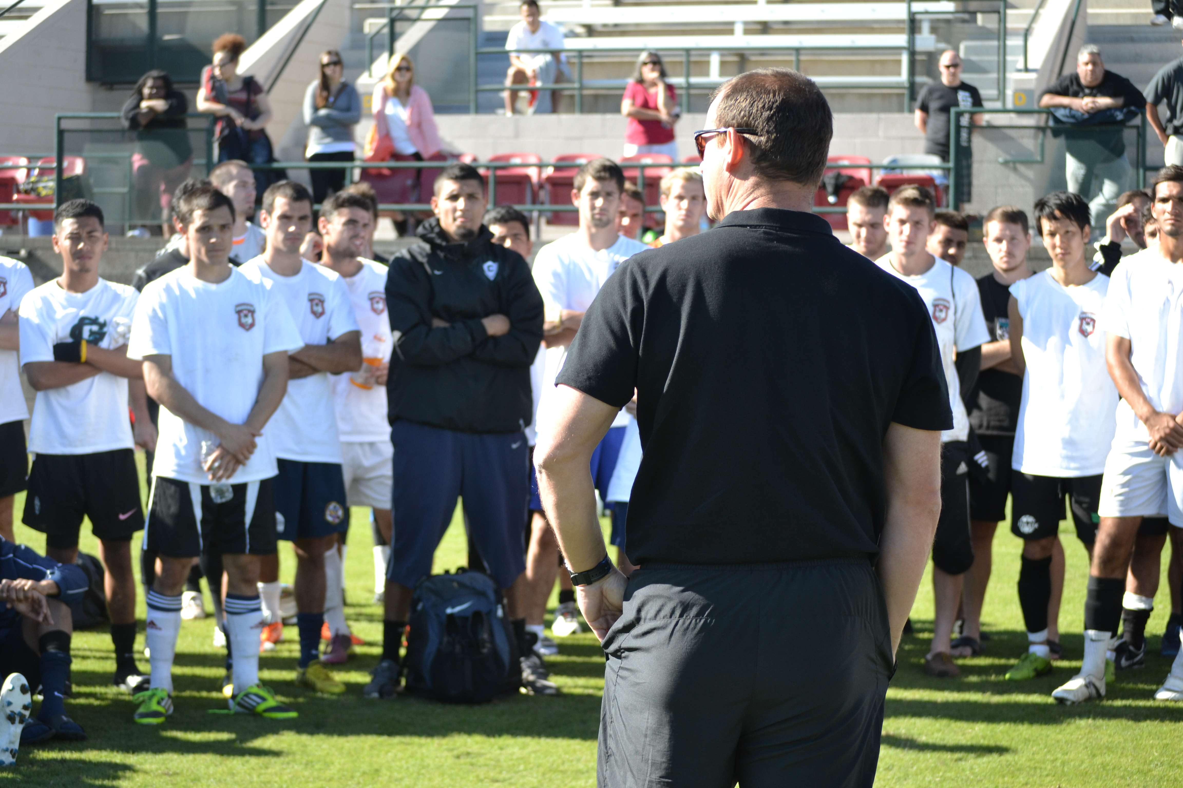 Robertson holds court at Phoenix FC try outs (Image from Rangers)