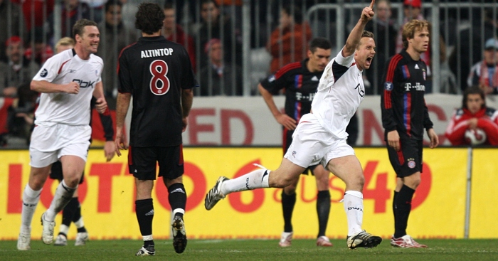 Kevin Davies strike against Bayern still lives on in the memories of the Bolton fans (Image from Tumblr)