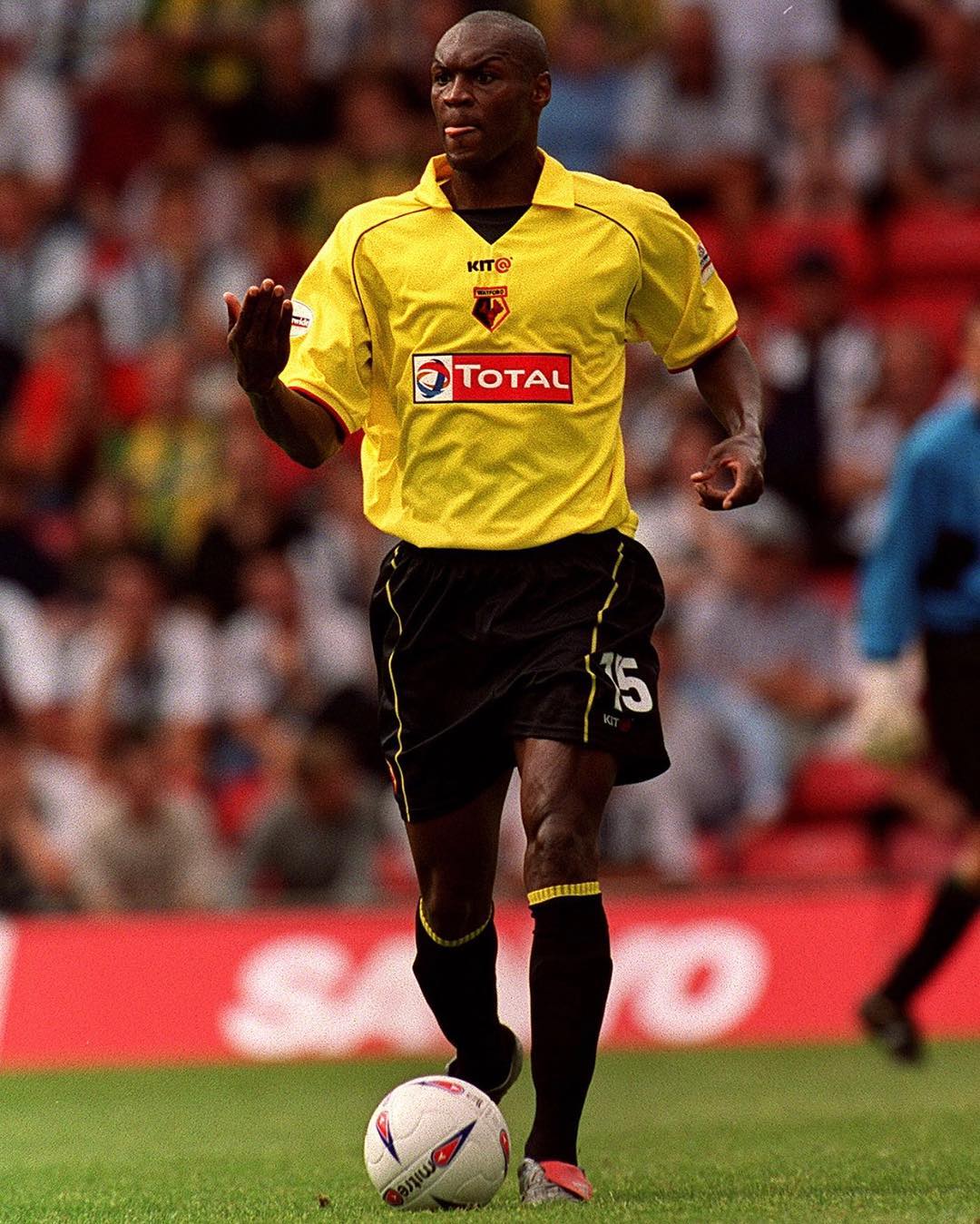 Striker to centre half - Gayle made the transition well (Image from Gayle's Instagram)